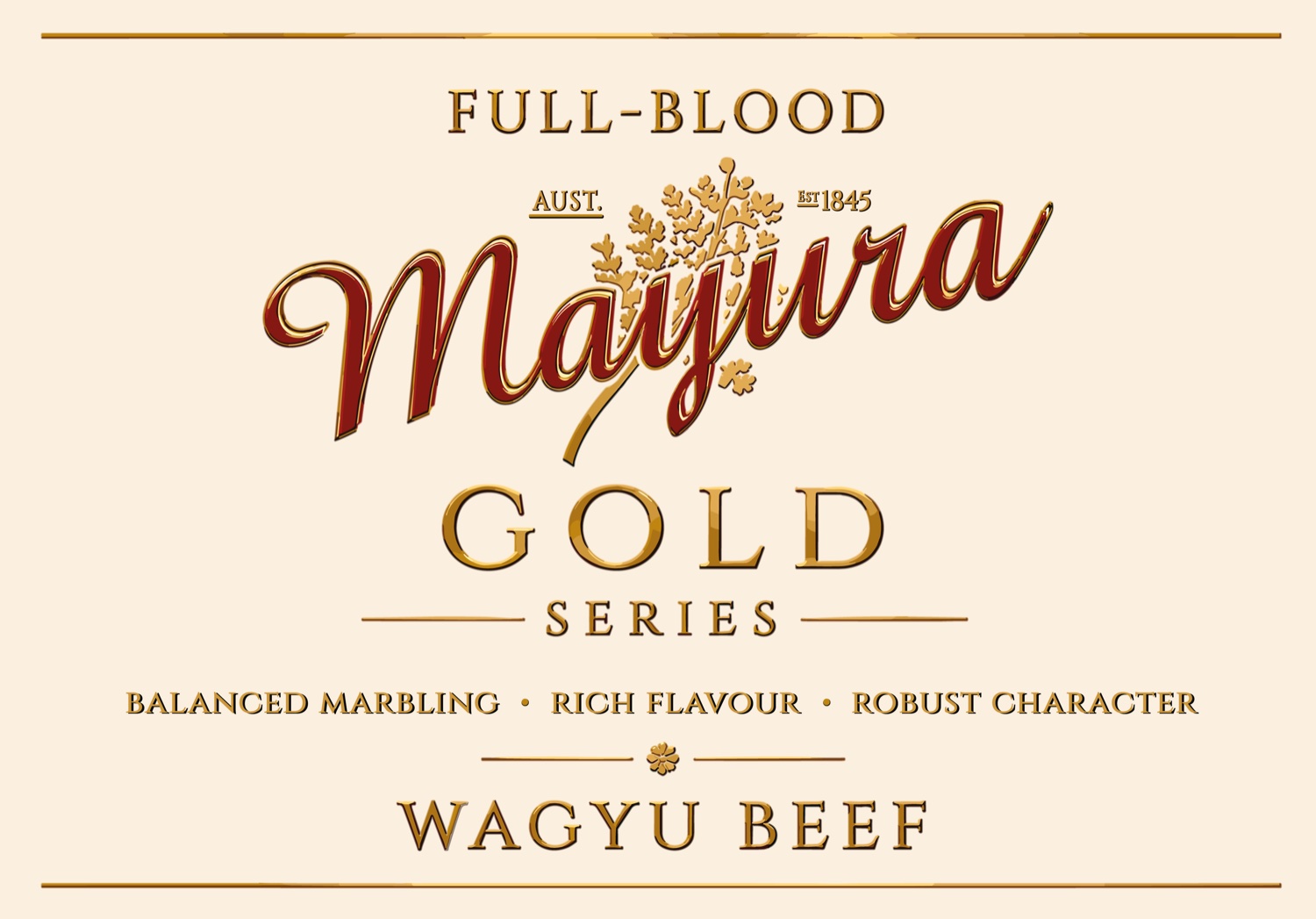 Mayura Gold Series Full-Blood Wagyu label