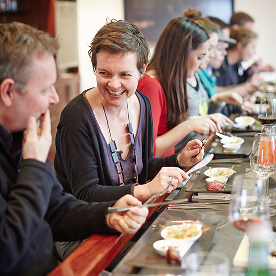 Guests dining on-station at Mayura Station, Limestone Coast, South Australia